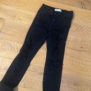Skinny black ripped jeans! Worn lightly!SIZE 1